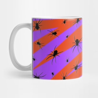 Halloween Spider Pattern on Purple and Orange Mug